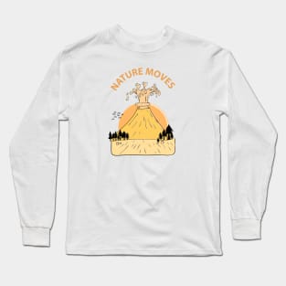 erupting volcano nature moves classic design Long Sleeve T-Shirt